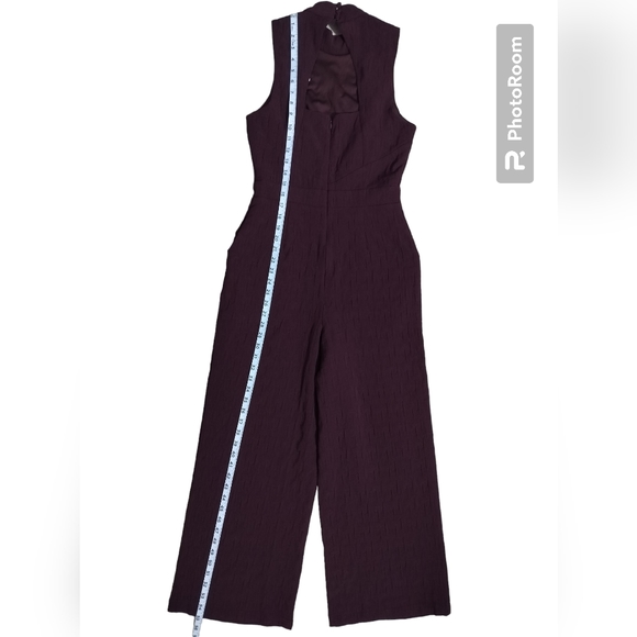 New Anthropologie Jumpsuit Eva Franco textured mock neck plum color size XS - Picture 12 of 17